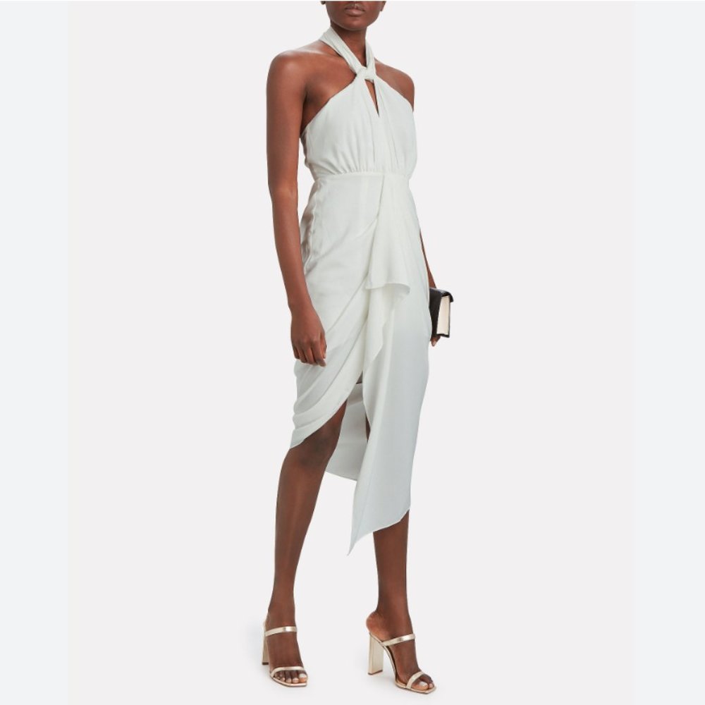 Significant Other Calypso Halter Neck White Midi Dress
